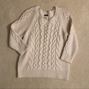 Cream cable-knit sweater